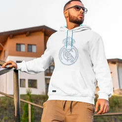 Herren Foundry Sweatshirts|Bernabeu Neon Lichter Sweatshirt Hoodie weiß Schild drucken