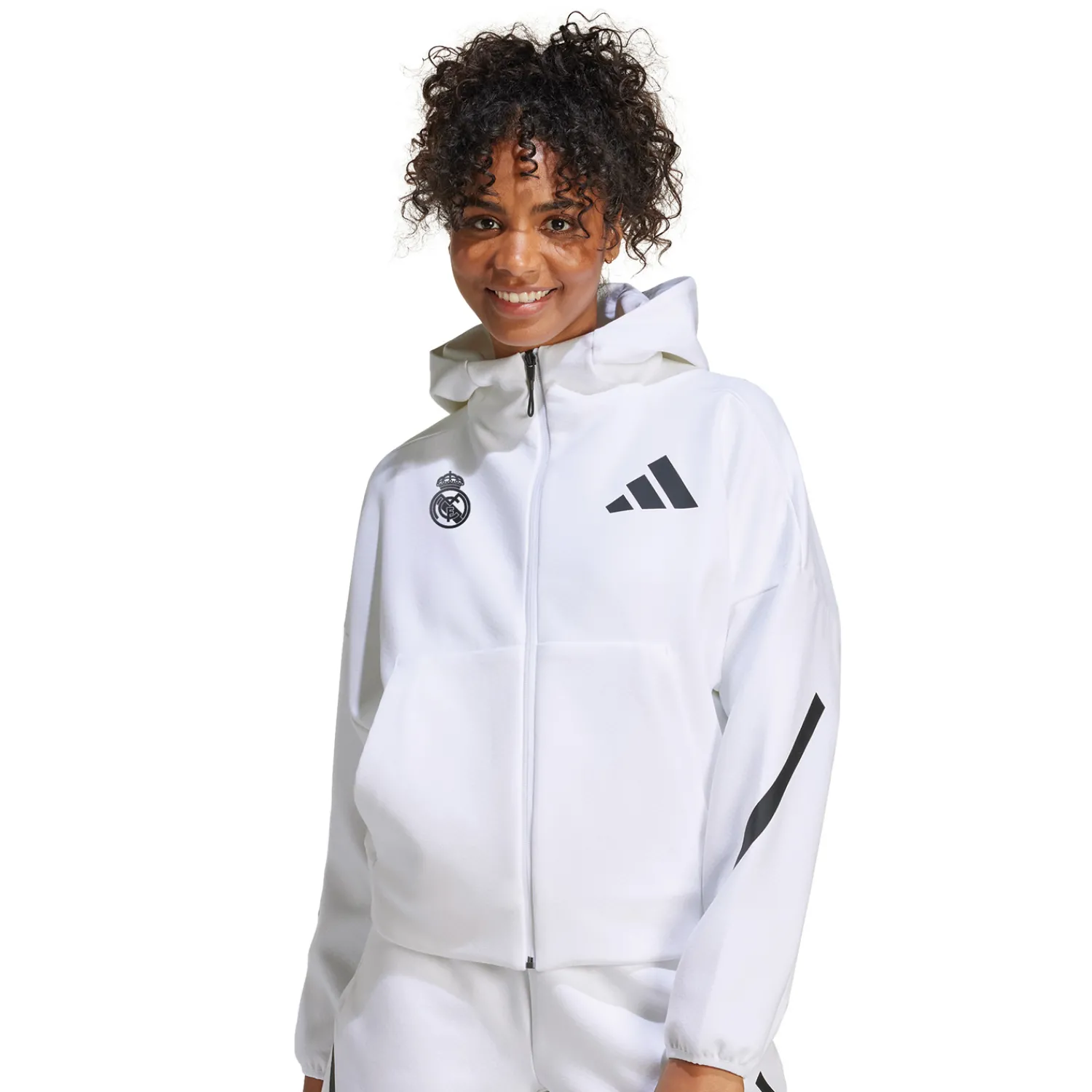 Damen Adidas España, S.A.U Trainingsanzüge|T-Shirts|Damen adidas Badge Up Kapuzenjacke Weiß
