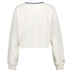 Damen Foundry Sweatshirts|Damen Real Madrid Ladies Vintage Cropped Panel Sweatshirt Cremeweiß