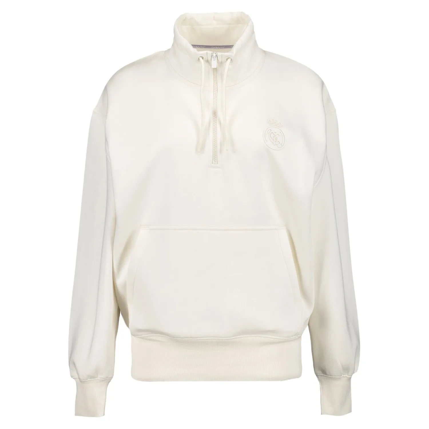 Damen Foundry Sweatshirts|Damen Real Madrid Ladies Vintage 1/4-Reißverschluss Sweatshirt Cremeweiß