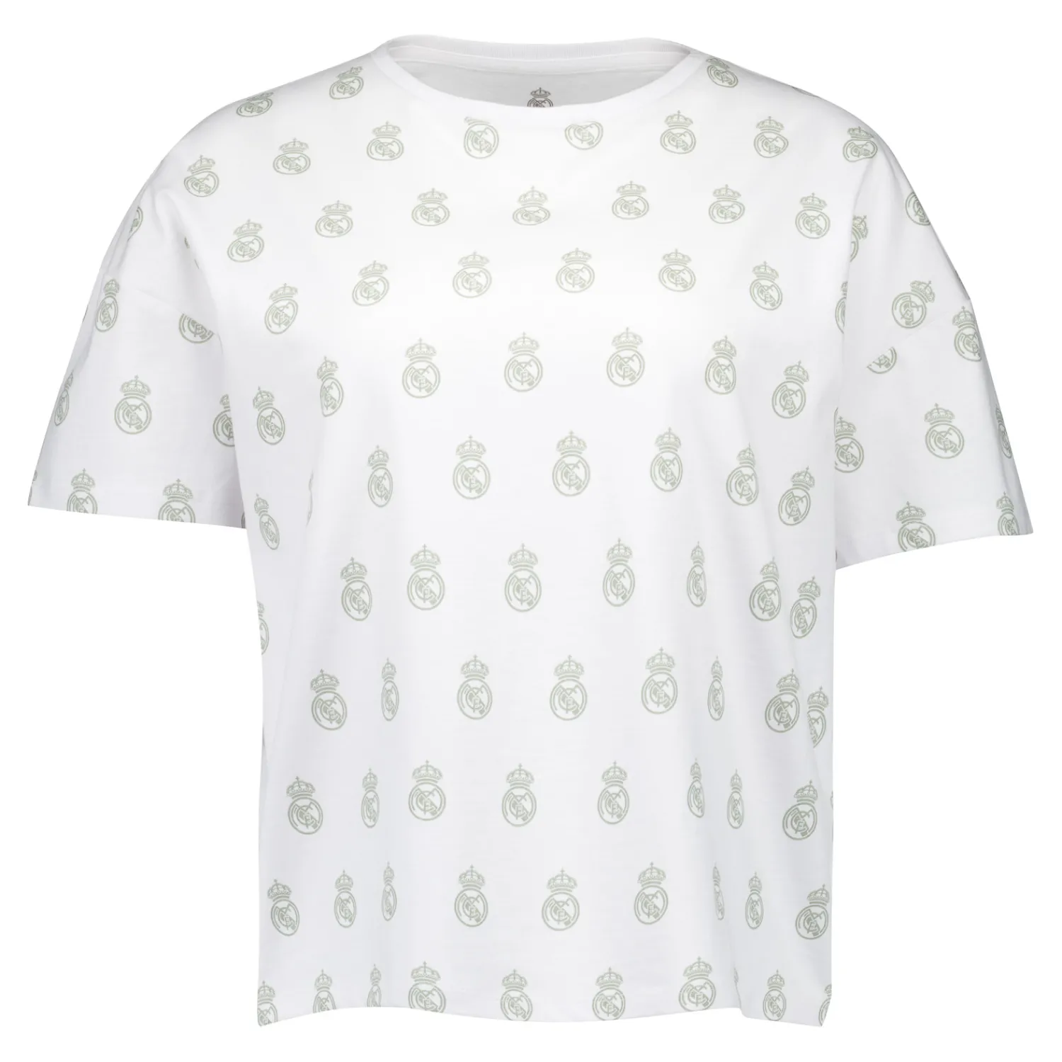 Damen OSDM T-Shirts|Pyjamas|Damen Real Madrid Weiße Träume Pyjama Set T-Shirt & Shorts Grün mit gedrucktem Wappen
