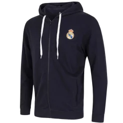 Herren T&F Sweatshirts|Herren Essentials Kapuzenjacke mit farbigem Wappen Marineblau