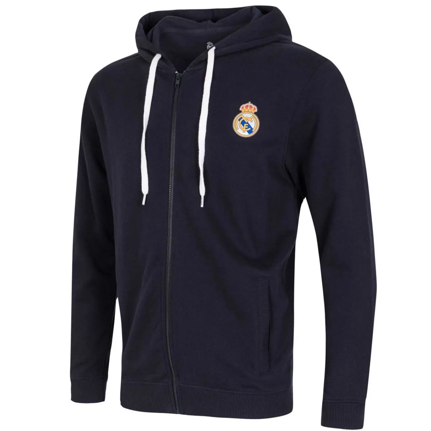 Herren T&F Sweatshirts|Herren Essentials Kapuzenjacke mit farbigem Wappen Marineblau