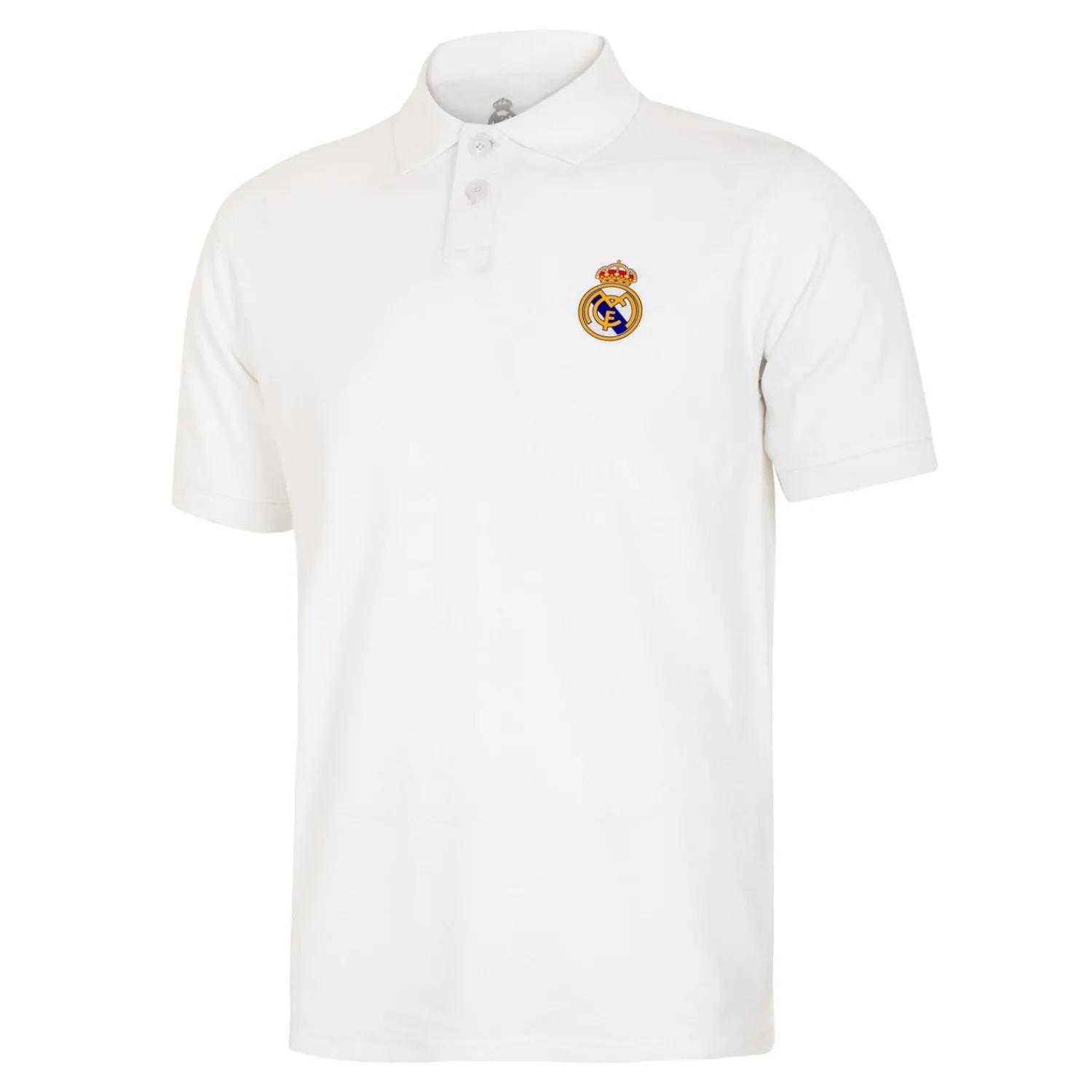 Herren T&F Polos|Herren Essentials Poloshirt mit farbigem Wappen Weiß