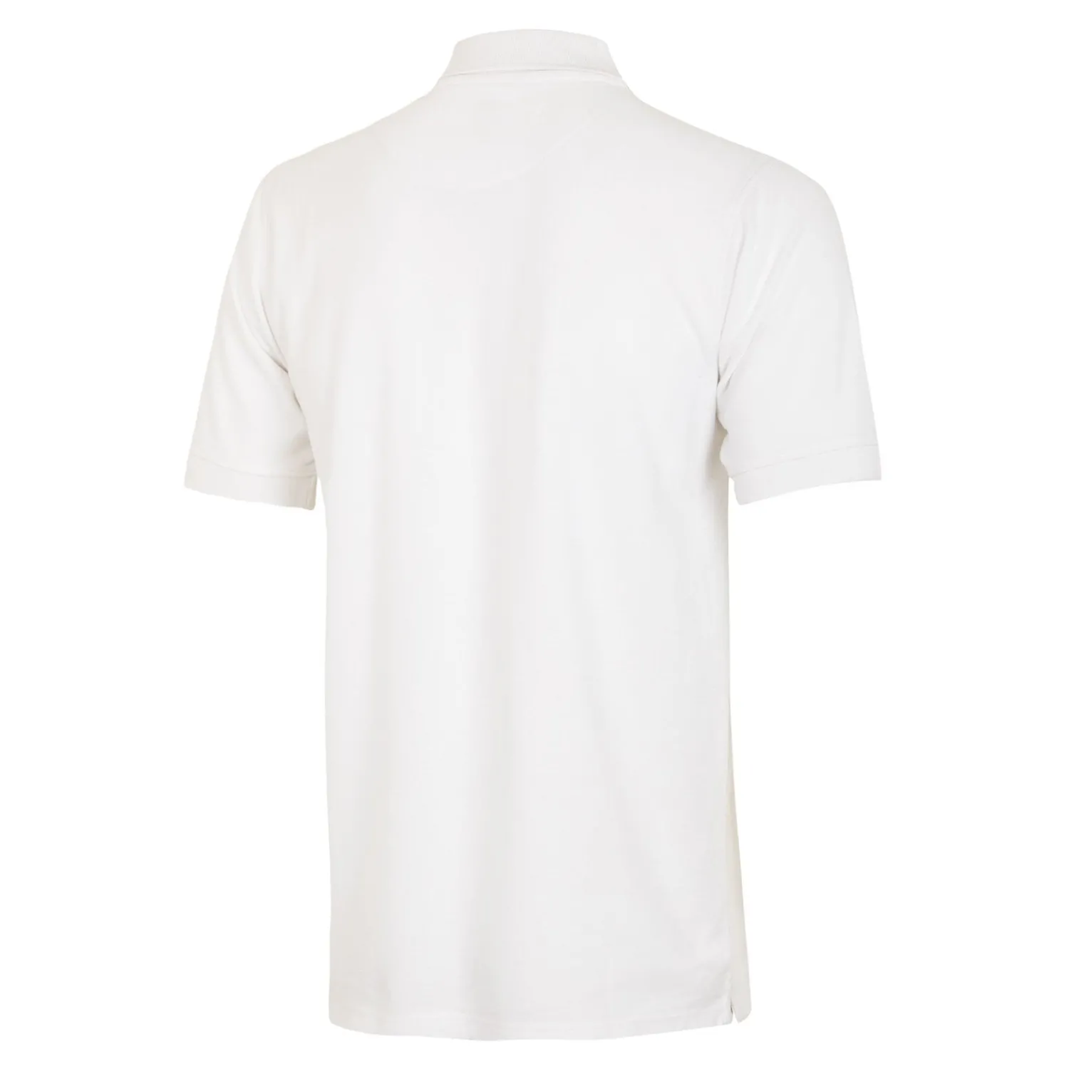 Herren T&F Polos|Herren Essentials Poloshirt mit farbigem Wappen Weiß