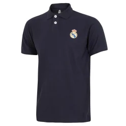 Herren T&F Polos|Herren Essentials Poloshirt mit farbigem Wappen Marineblau