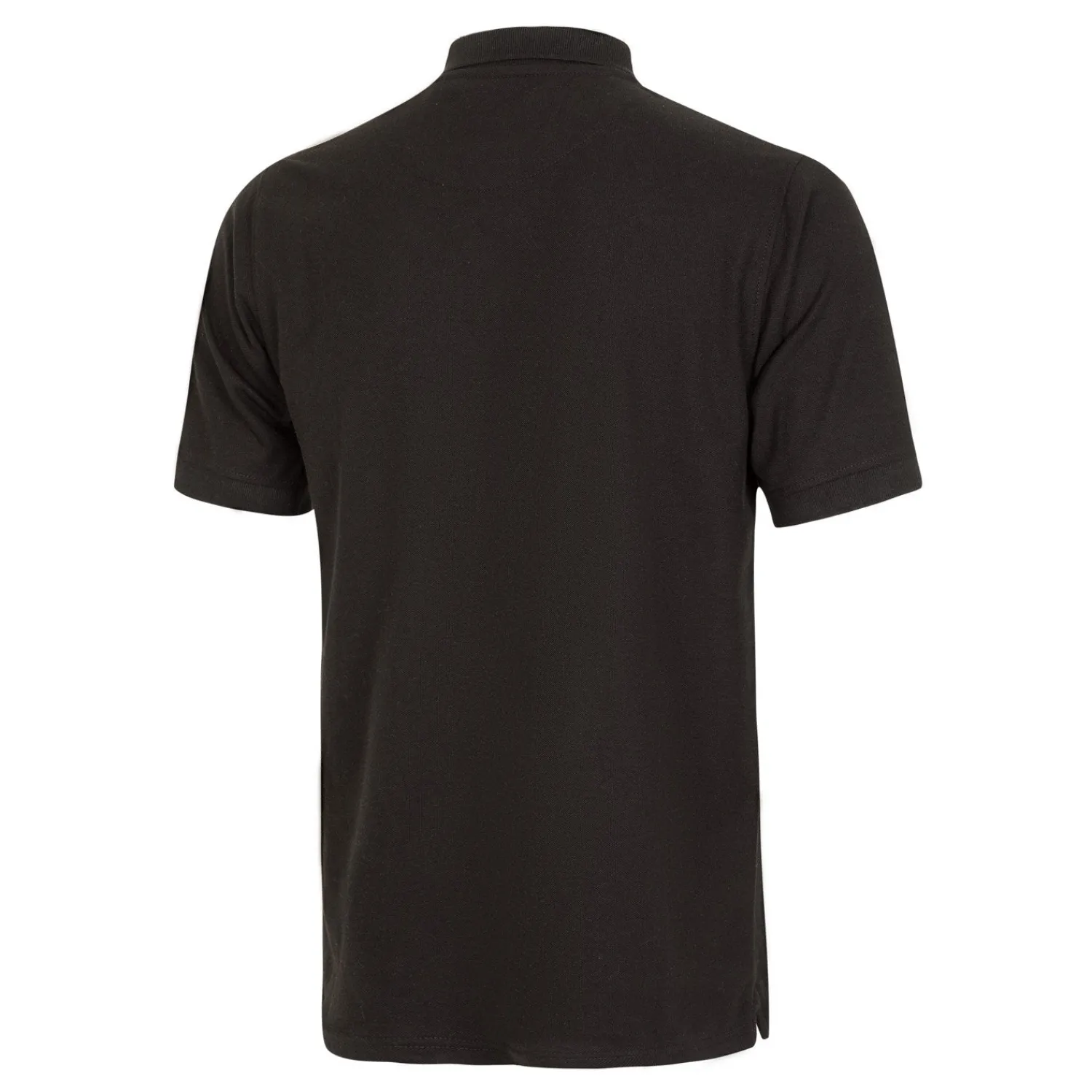 Herren T&F Polos|Herren Essentials Poloshirt mit farbigem Wappen Schwarz