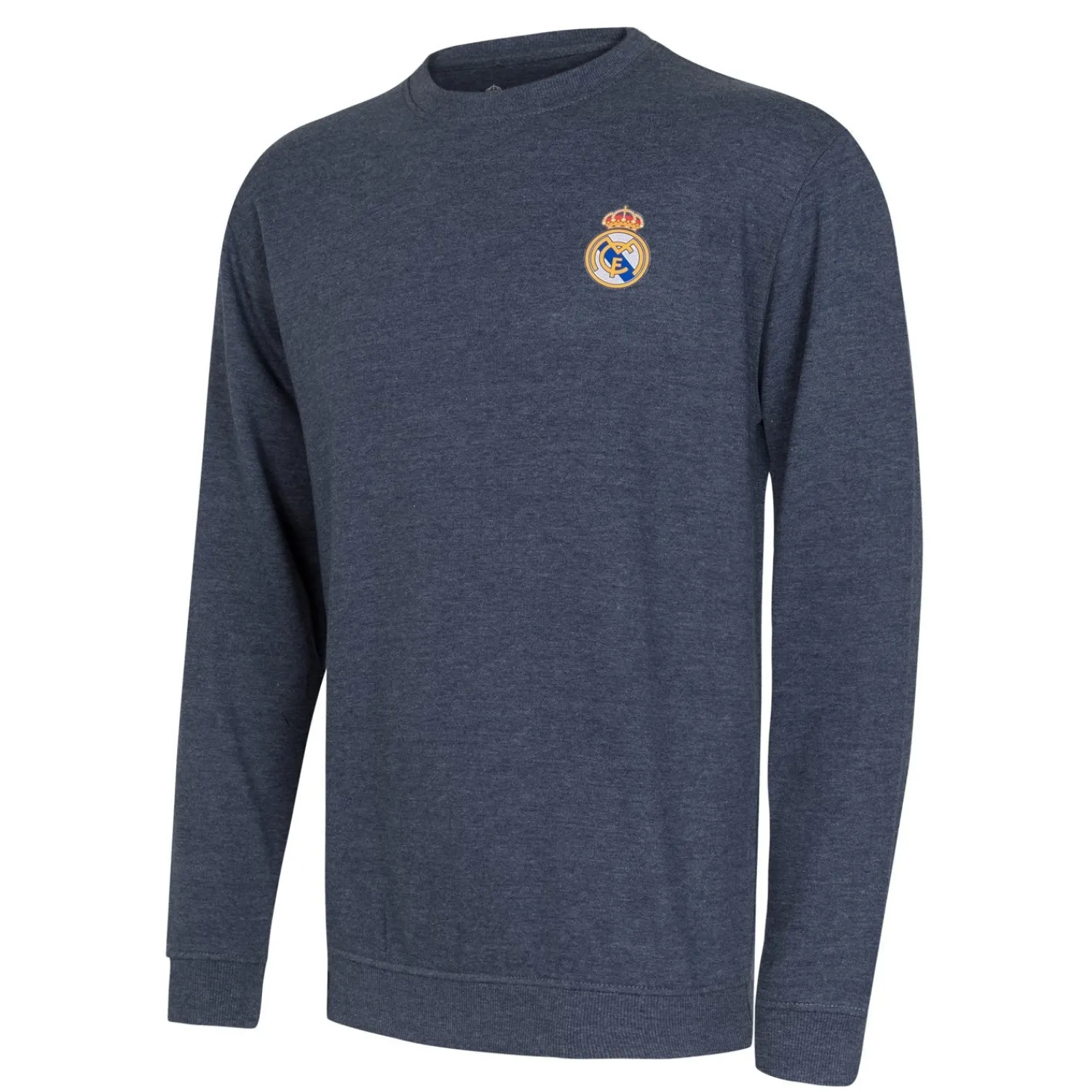 Herren T&F Sweatshirts|Herren Essentials Sweatshirt mit farbigem Wappen Blau-Melange