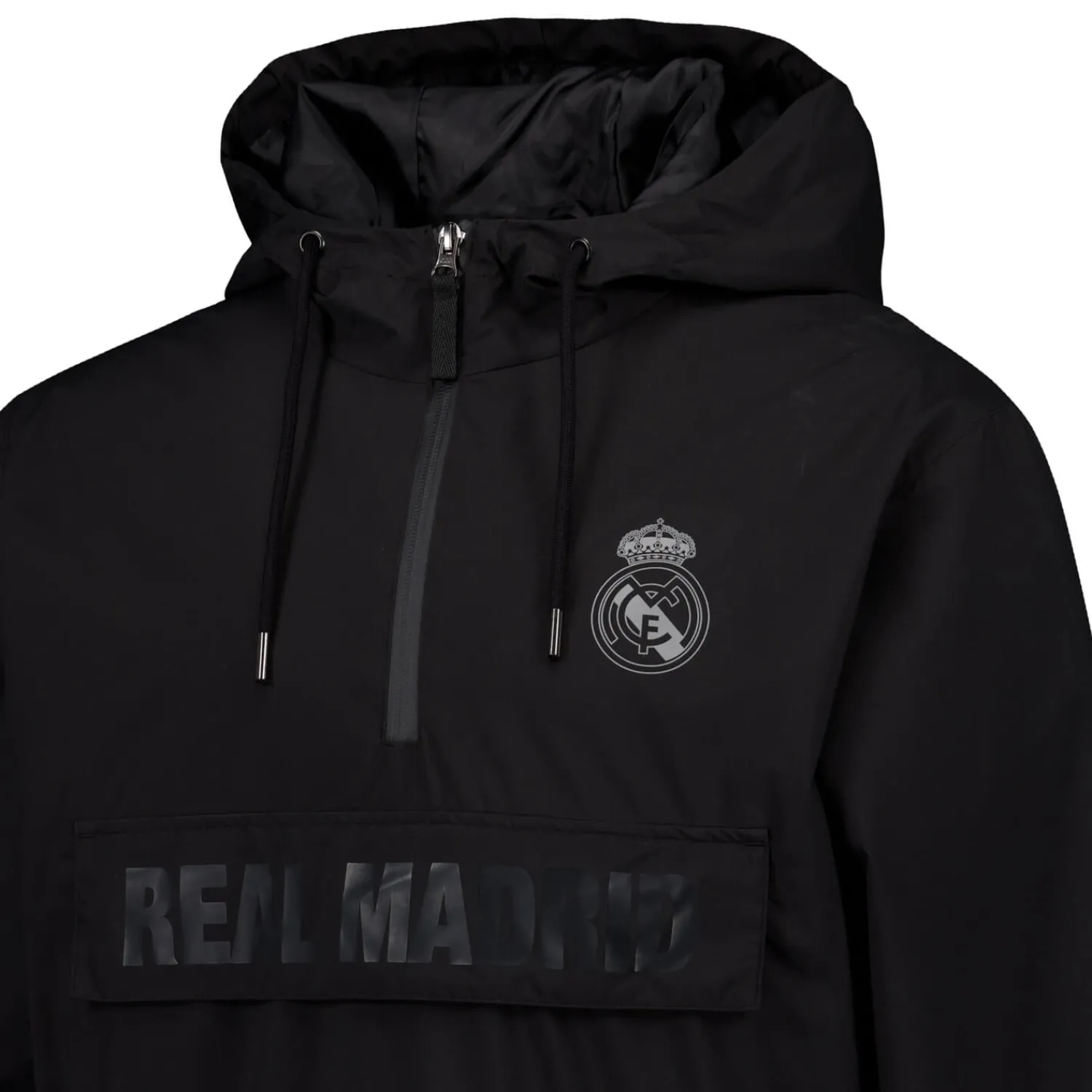 Herren MBA Solutions Jacken|Herren Outerwear Leichter Anorak mit Kapuze Real Madrid Schwarz