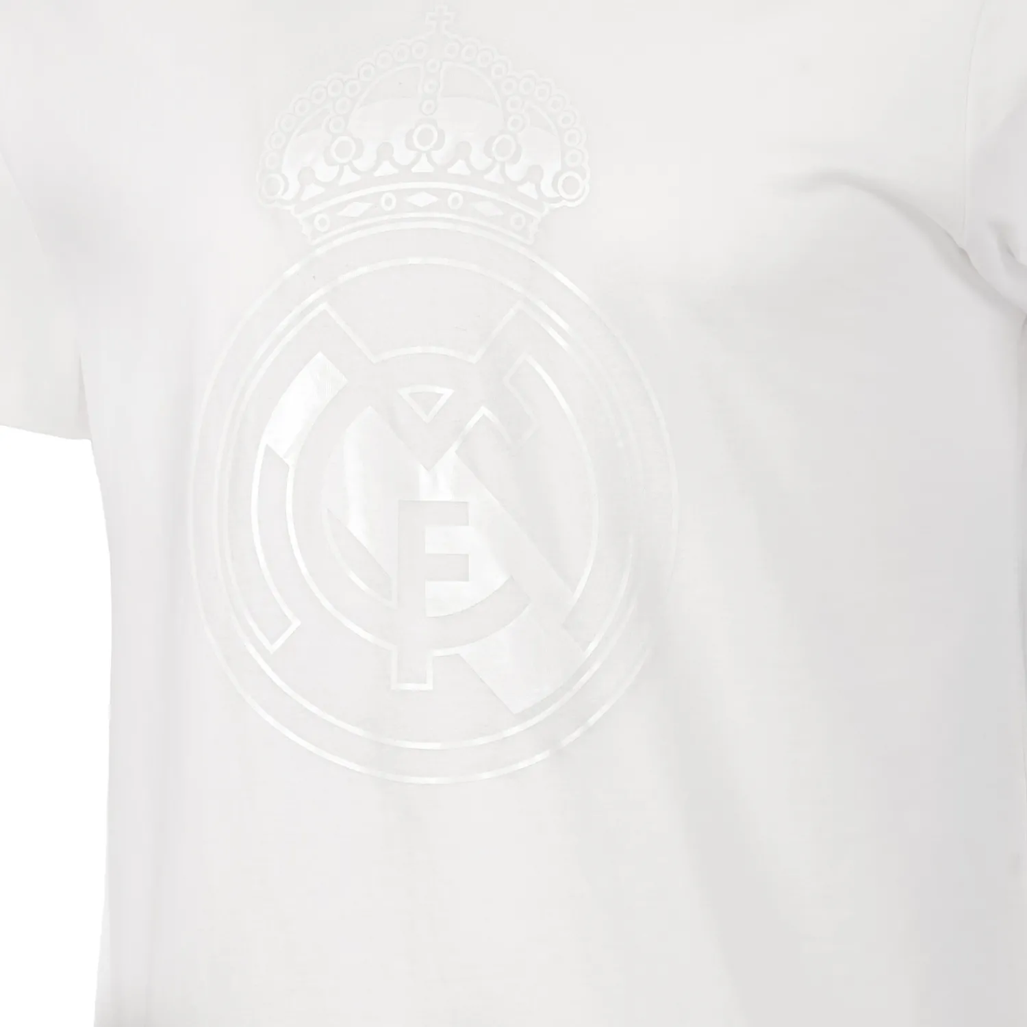 Herren MBA Solutions T-Shirts|Herren T-Shirt Blackout Wappen Weiß Real Madrid