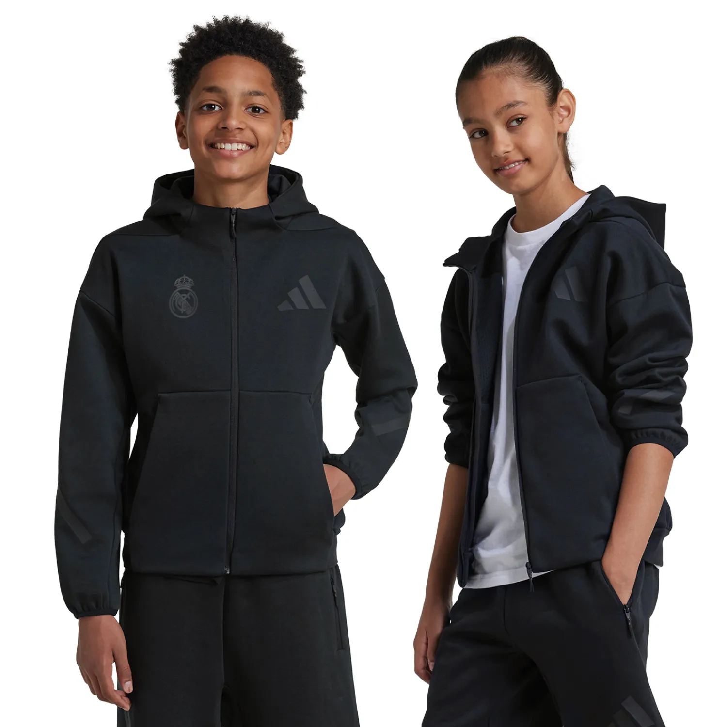 Kinder Adidas España, S.A.U Sweatshirts|Jacken|Kinder adidas Badge Up Kapuzenjacke Schwarz/Schwarz