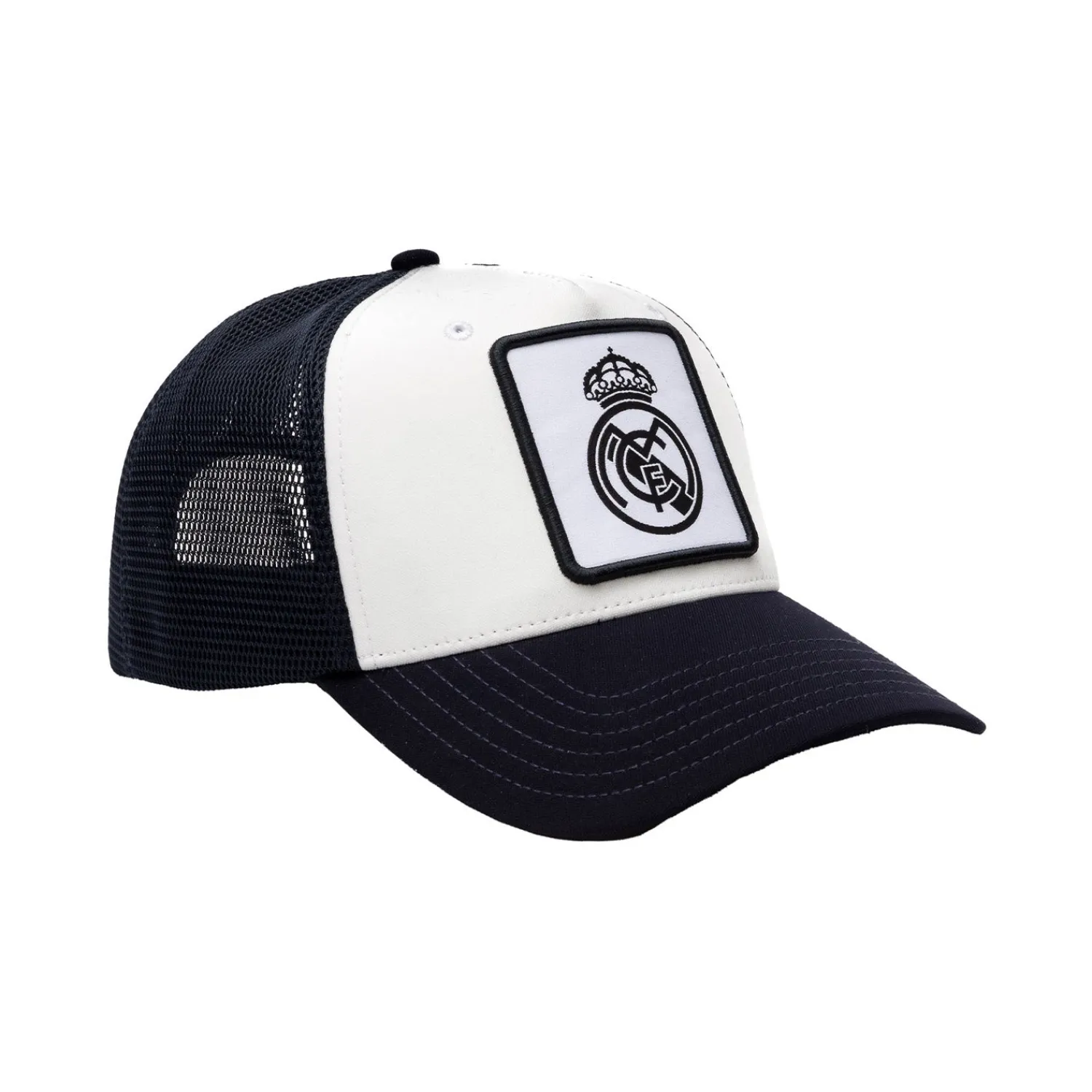 Damen Project Rogers & JLK, S.L. Caps|Hüte|Kinder Quadrat Wappen Trucker Cap Weiß/Marineblau