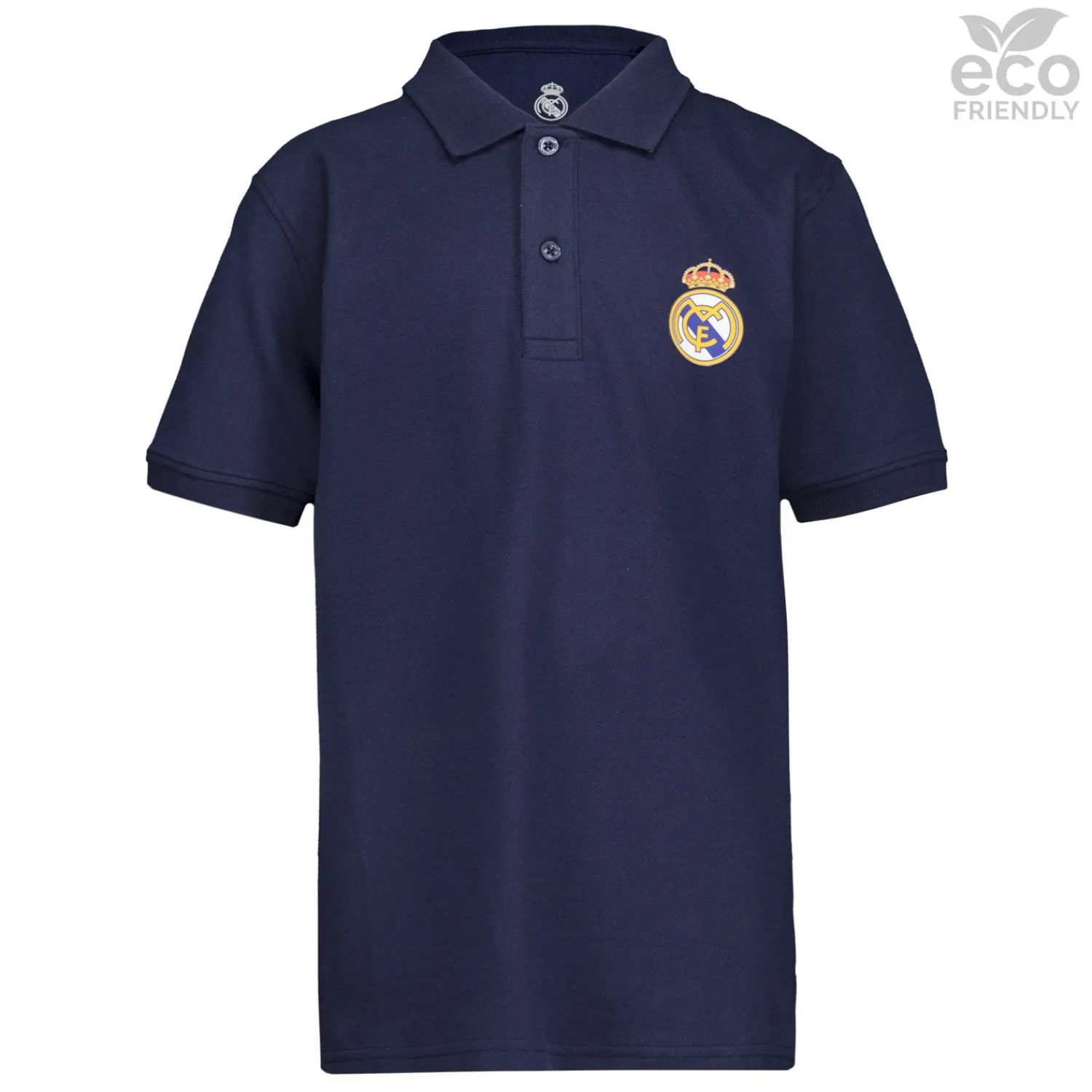 Kinder OSDM Zurück Zur Schule|Polos|Kinder-Poloshirt ECO Essentials Real Madrid Schild Farbe Blau