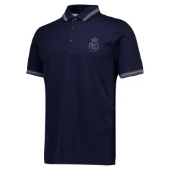 Herren Foundry Polos|Real Madrid Herren Poloshirt mit farbigen Streifen Marineblau