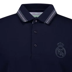 Herren Foundry Polos|Real Madrid Herren Poloshirt mit farbigen Streifen Marineblau