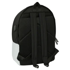 SAFTA S.A. Taschen & Reisegepäck|Zurück Zur Schule|Real Madrid Laptop-Rucksack mit zwei Fächern 15,6'' Weiß/Schwarz