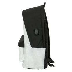 SAFTA S.A. Taschen & Reisegepäck|Zurück Zur Schule|Real Madrid Laptop-Rucksack mit zwei Fächern 15,6'' Weiß/Schwarz
