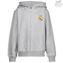 Kinder OSDM Sweatshirts|Sweatshirt Hoodie Zipper Kids ECO Essentials Real Madrid Graues Schild