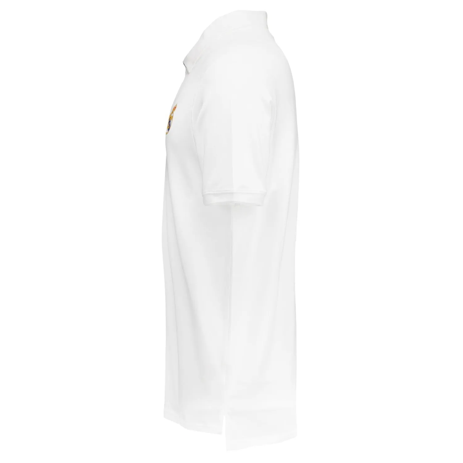 Herren OSDM Polos|Weißes Herren-Polo ECO Essentials Real Madrid Schild Farbe